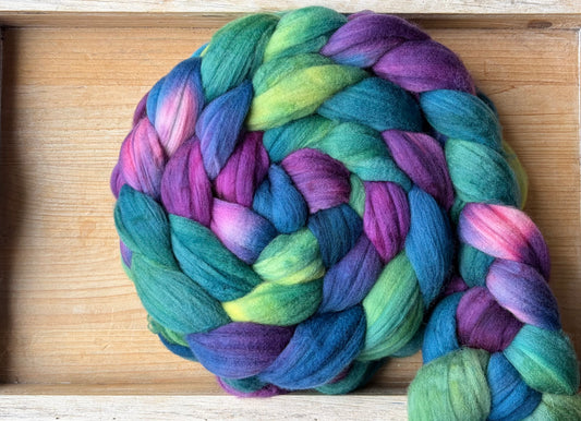 100% Superwash Merino Wool - 22 Micron - One of a Kind Batch - 100 grams of Spinning Fibre - Hand Dyed Combed Top
