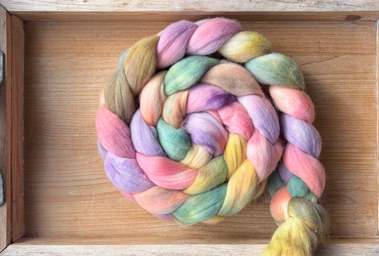 Untreated Merino Wool - 22 Micron - One of a Kind Batch - 100 grams of Spinning Fibre - Hand Dyed Combed Top