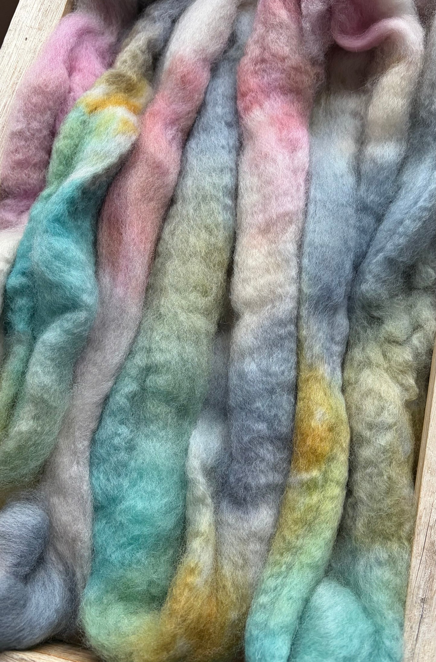 Bluefaced Leicester Wool - 26 Micron - One of a Kind Batch - 100 grams of Spinning Fibre - Hand Dyed Combed Top