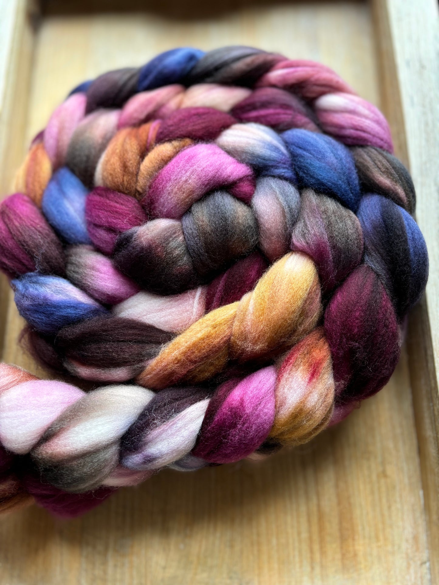 One of a Kind Batch - 100 grams of Spinning Fibre - Superwash Merino Wool 22 Micron - Hand Dyed Combed Top