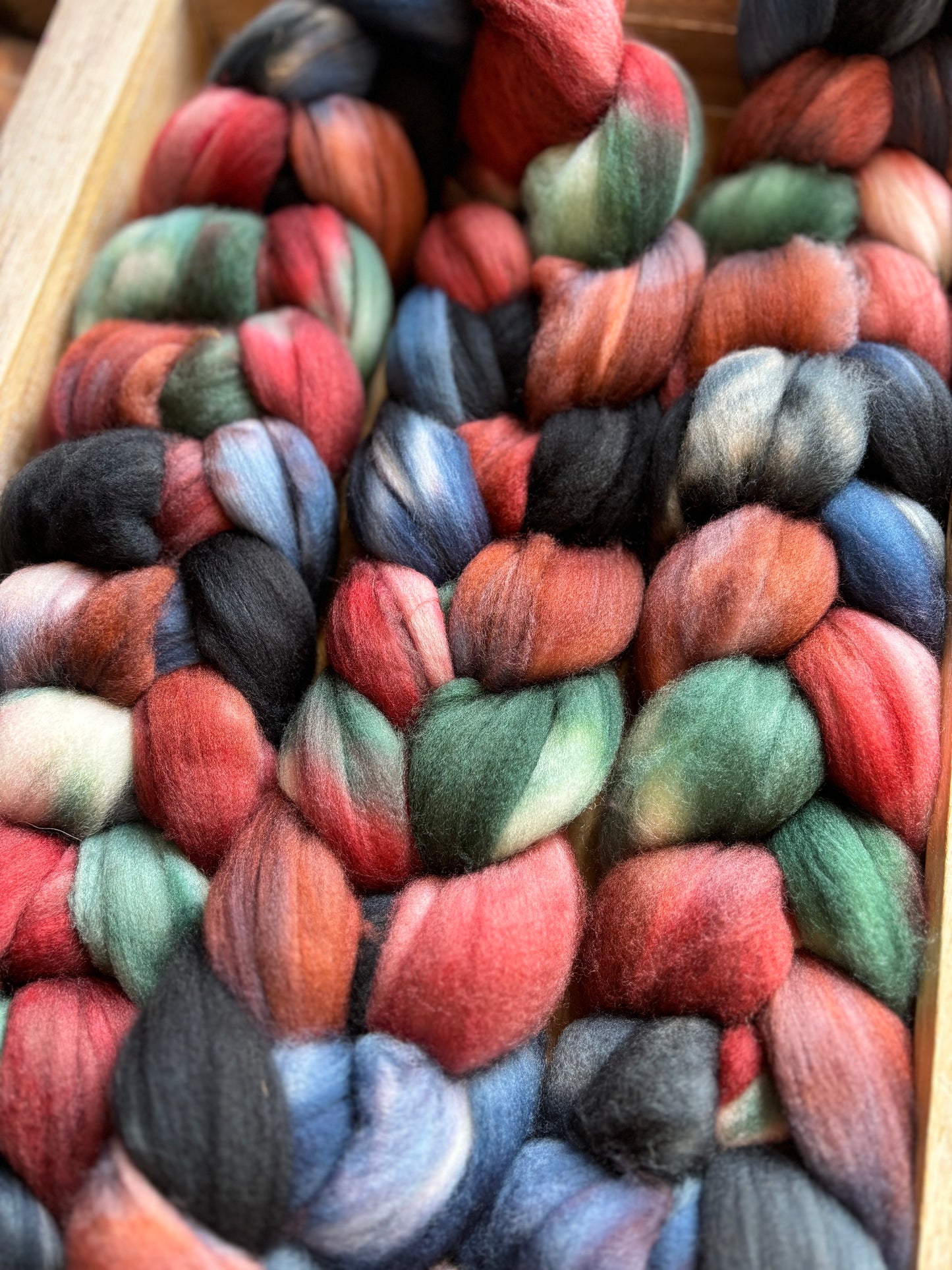 One of a Kind Batch - 100 grams of Spinning Fibre - Superwash Merino Wool 22 Micron - Hand Dyed Combed Top