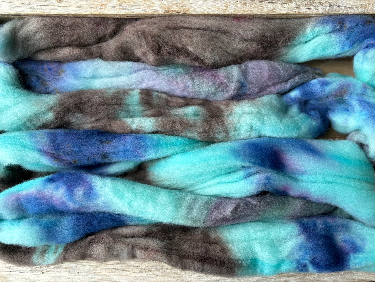 One of a Kind Batch - 100 grams of Spinning Fibre - Untreated Merino Wool 22 Micron - Hand Dyed Combed Top