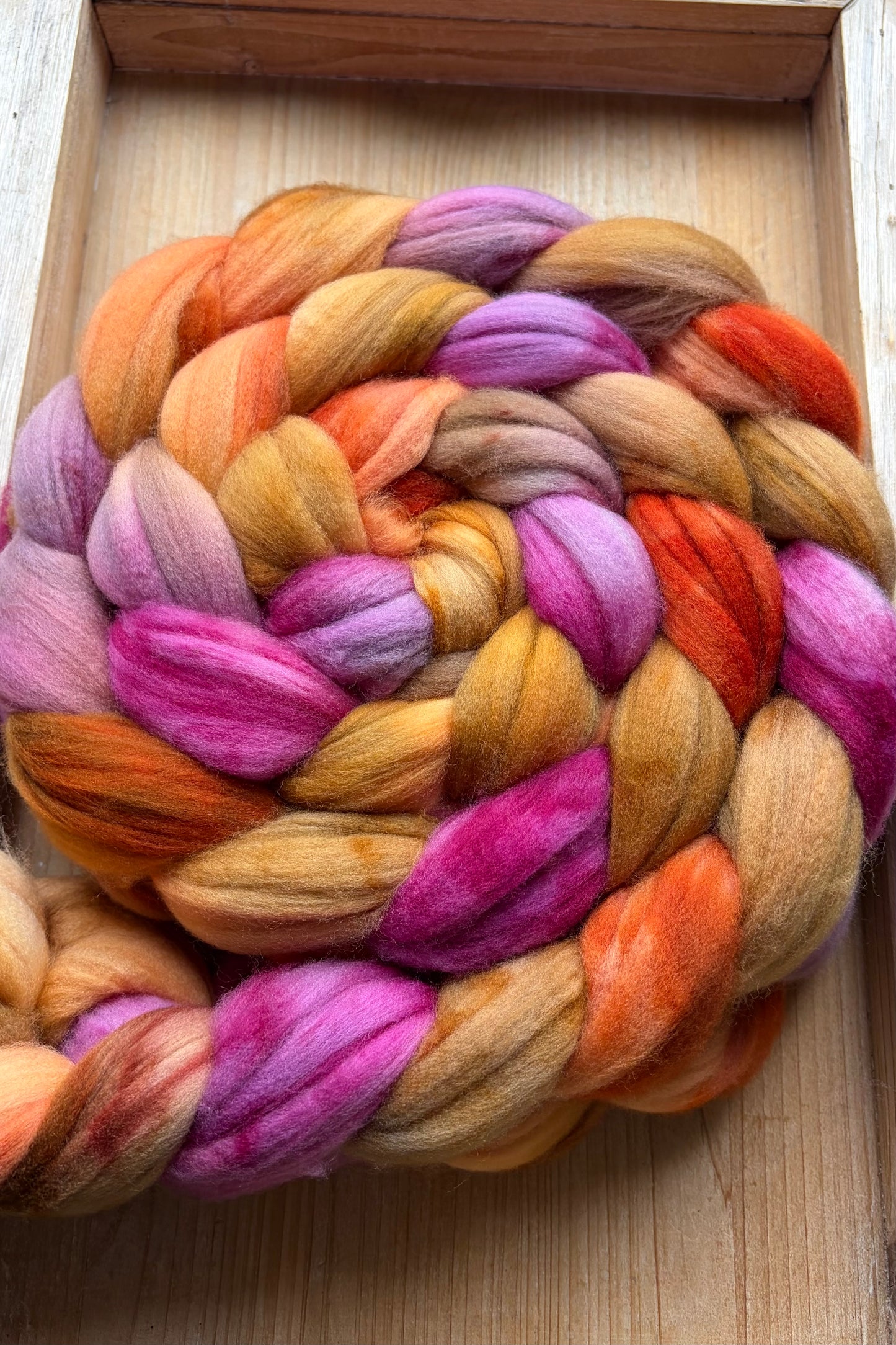 100% Superwash Merino Wool - 22 Micron - One of a Kind Batch - 100 grams of Spinning Fibre - Hand Dyed Combed Top