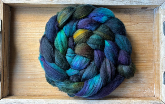 One of a Kind Batch - 100 grams of Spinning Fibre - Superwash Merino Wool 22 Micron - Hand Dyed Combed Top