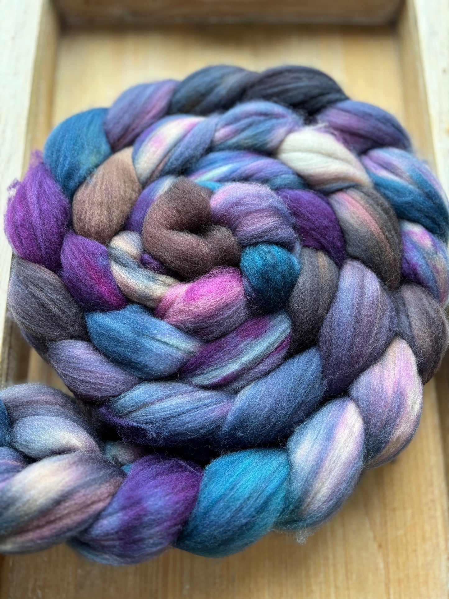 One of a Kind Batch - 100 grams of Spinning Fibre - Superwash Merino Wool 22 Micron - Hand Dyed Combed Top