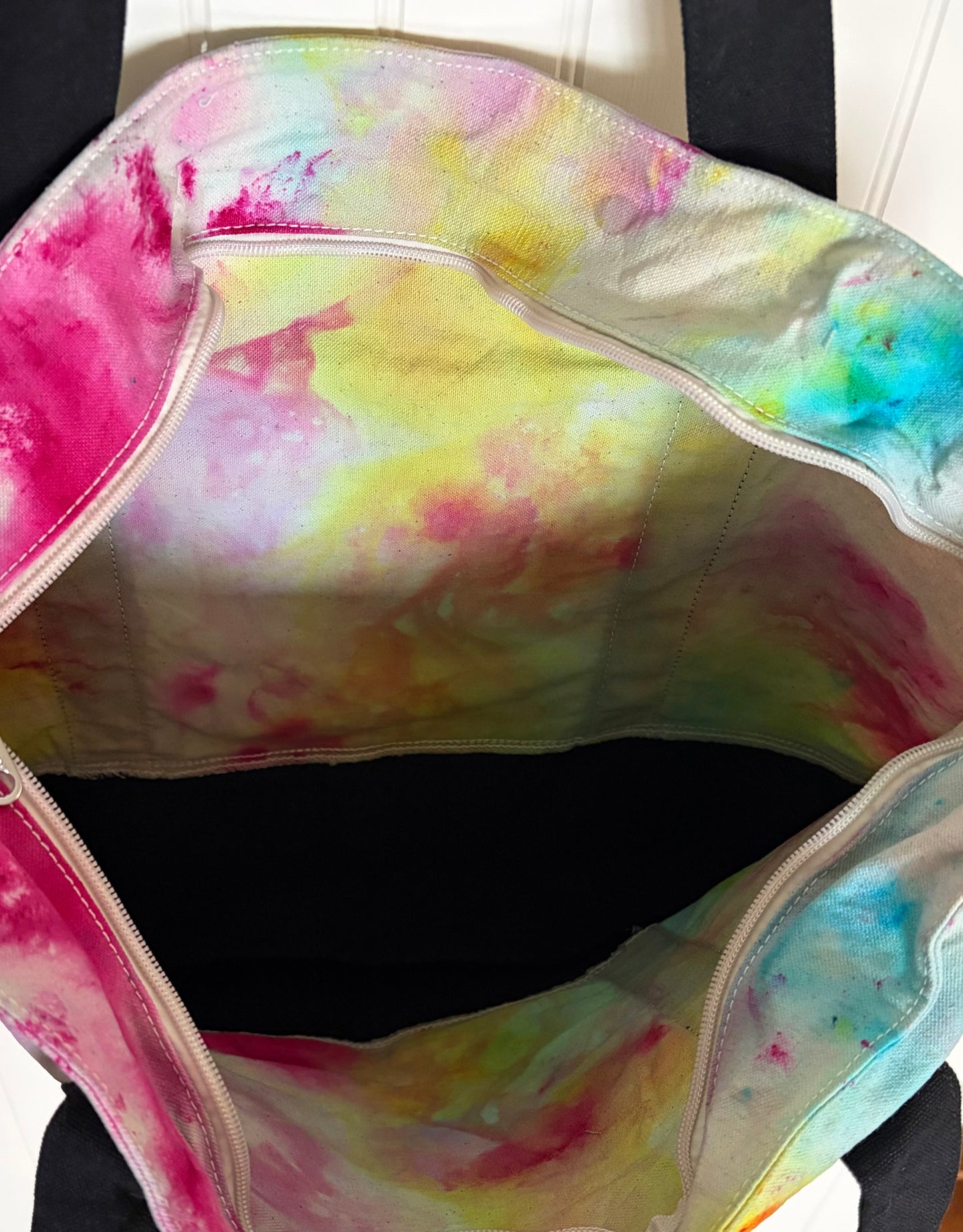 Ice Dyed Cotton Tote Bag