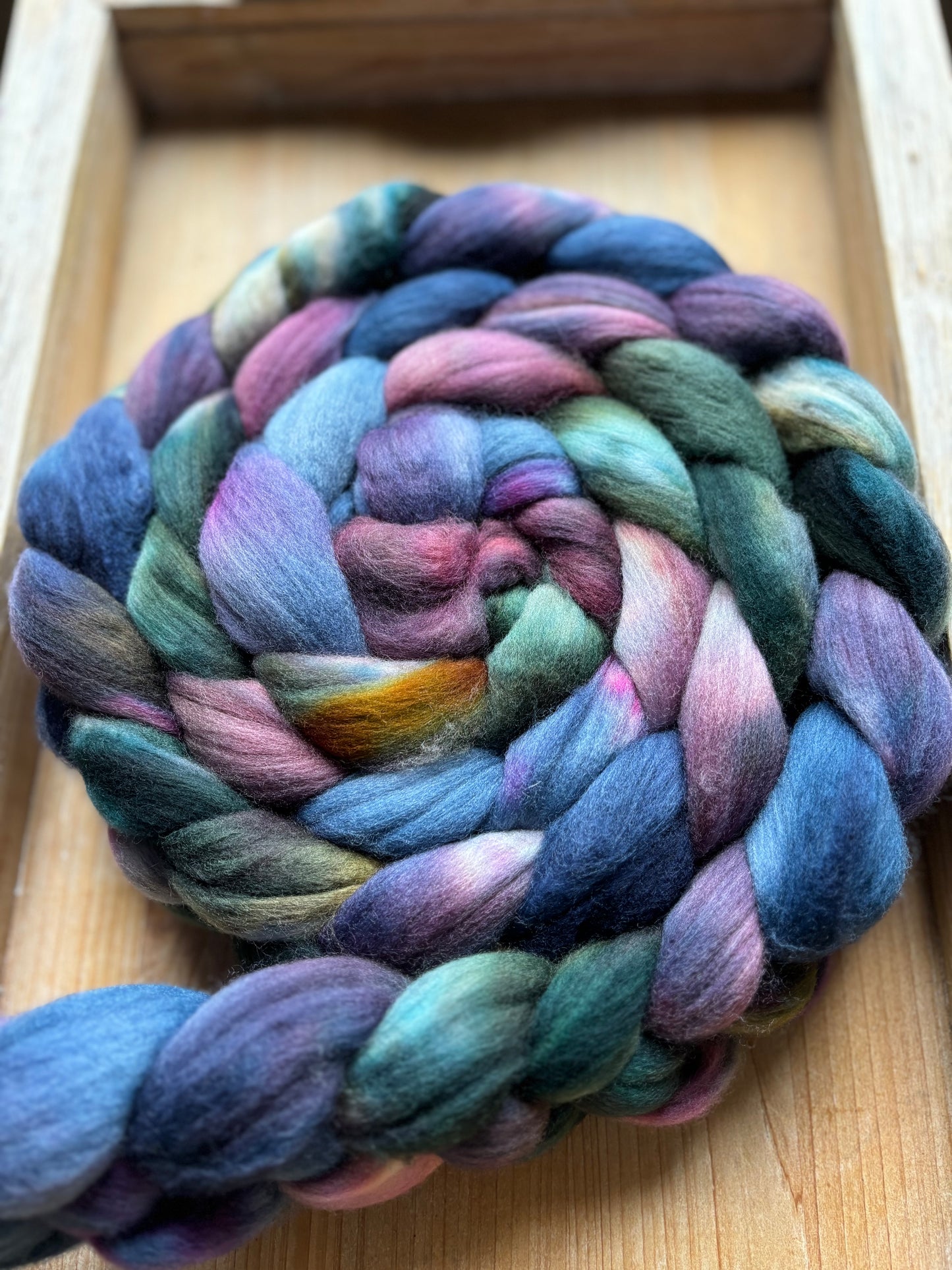 One of a Kind Batch - 100 grams of Spinning Fibre - Untreated Merino Wool 22 Micron - Hand Dyed Combed Top