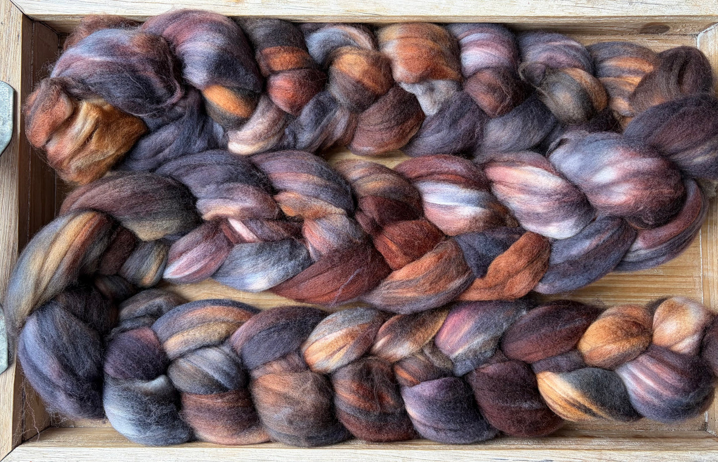 100% Superwash Merino Wool - 22 Micron - One of a Kind Batch - 100 grams of Spinning Fibre - Hand Dyed Combed Top