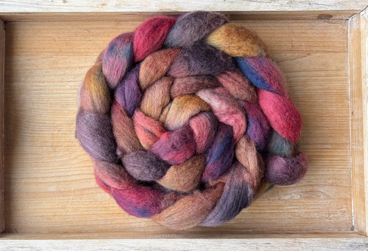 Bluefaced Leicester Wool - 26 Micron - One of a Kind Batch - 100 grams of Spinning Fibre - Hand Dyed Combed Top