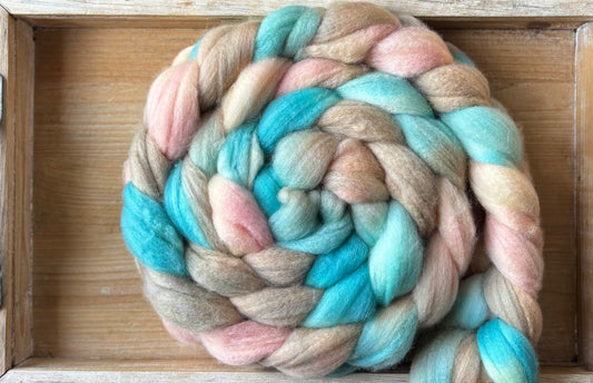 One of a Kind Batch - 100 grams of Spinning Fibre - 80% Superwash Merino Wool/ 20% Nylon - 22.5 Micron - Hand Dyed Combed Top