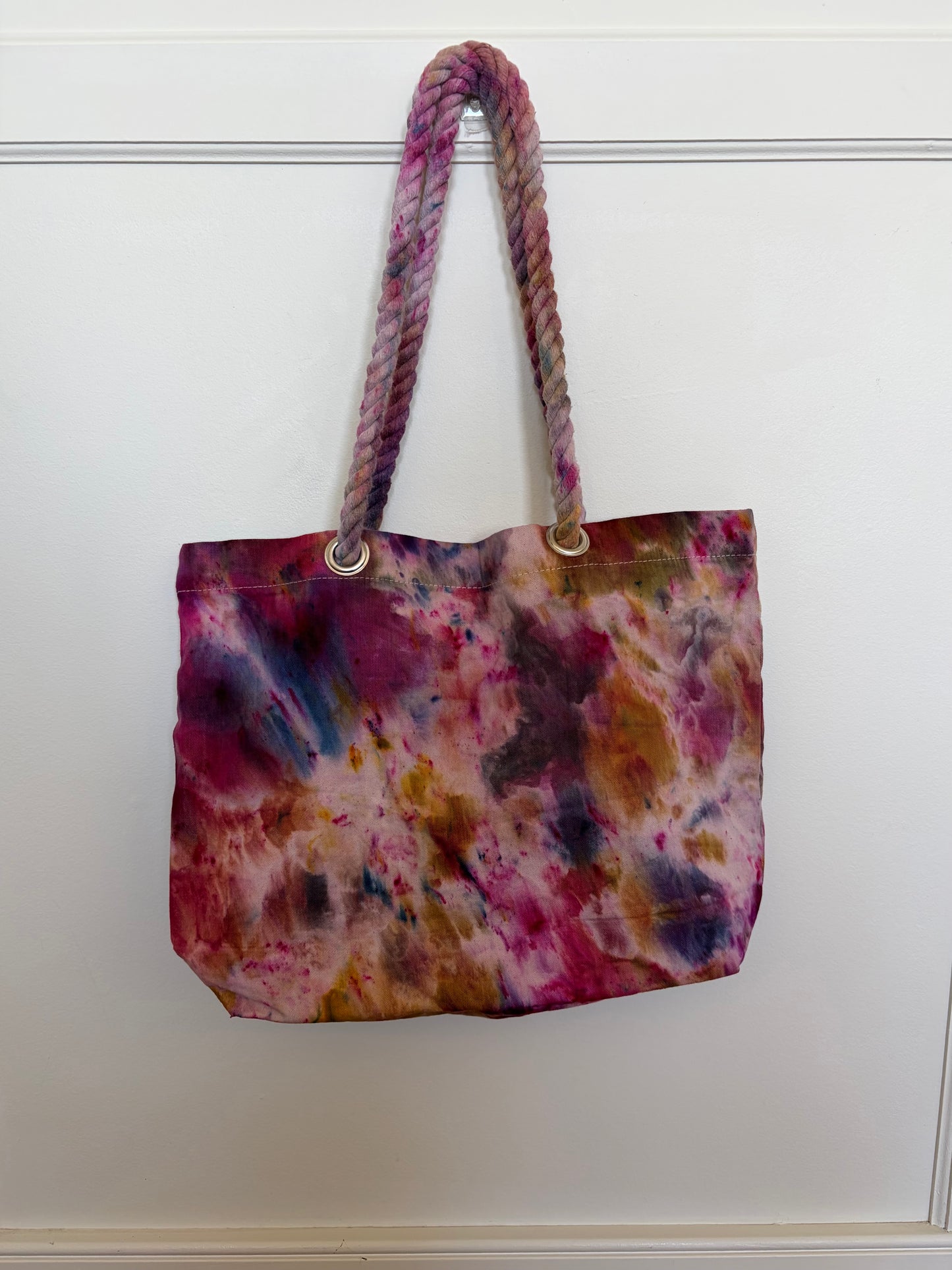 Ice Dyed Cotton Tote Bag