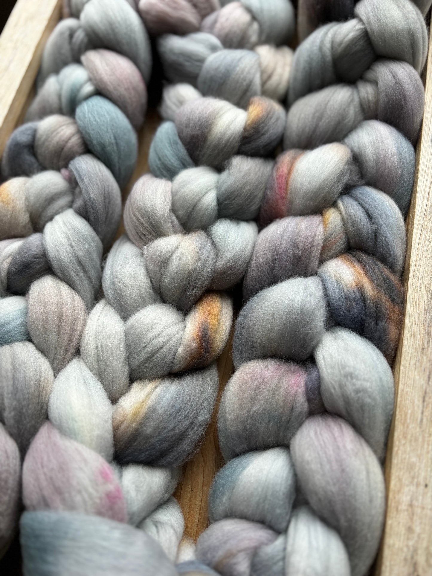 One of a Kind Batch - 100 grams of Spinning Fibre - Untreated Merino Wool 22 Micron - Hand Dyed Combed Top