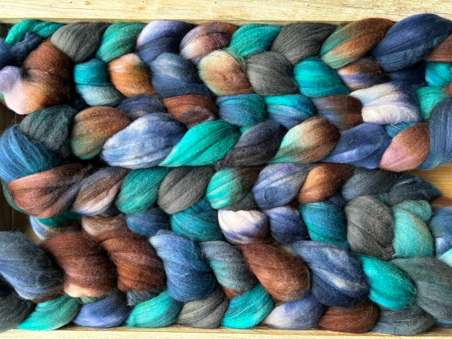 One of a Kind Batch - 100 grams of Spinning Fibre - 80% Superwash Merino Wool/ 20% Nylon - 22.5 Micron - Hand Dyed Combed Top