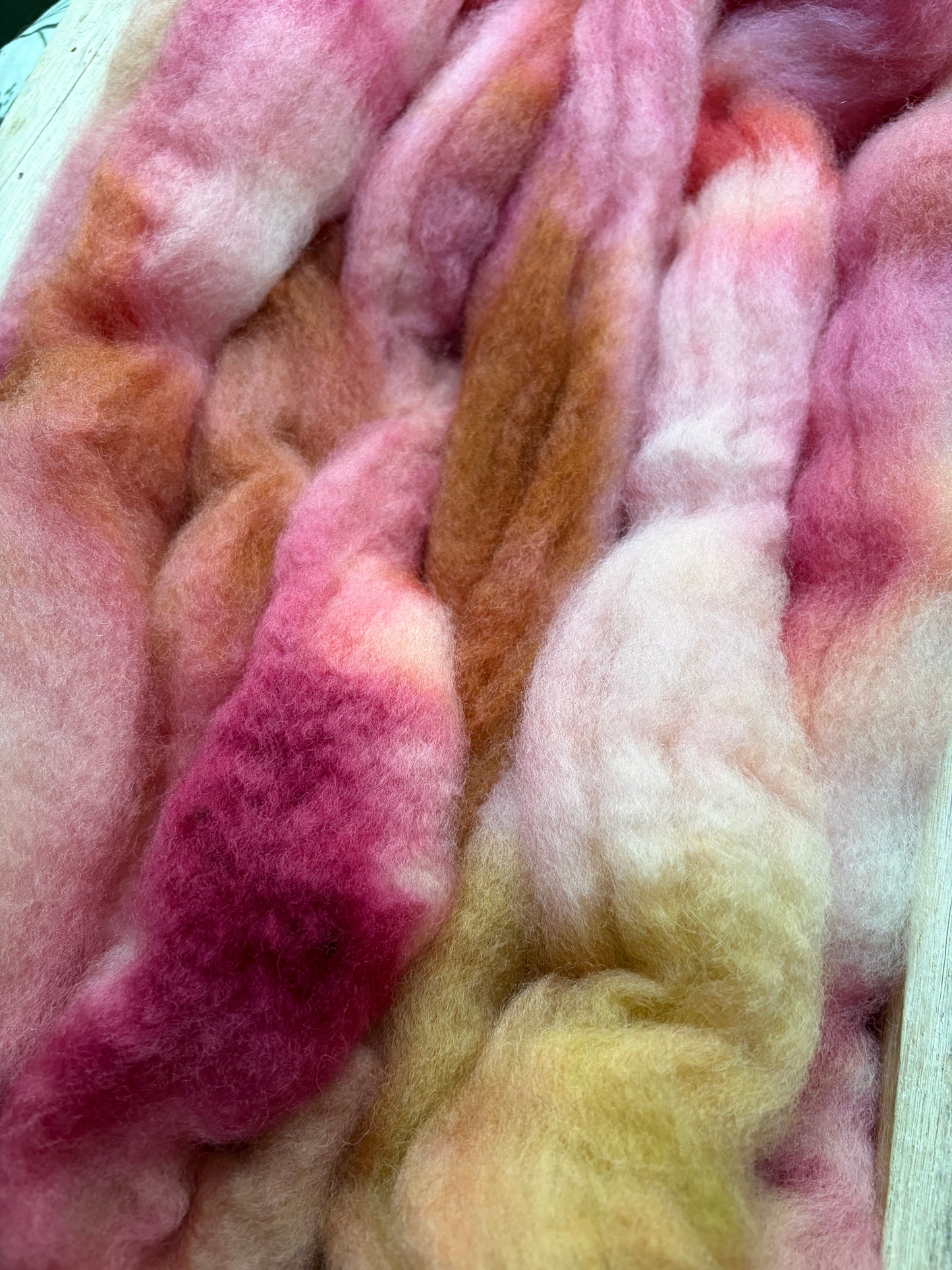 Bluefaced Leicester Wool - 26 Micron - One of a Kind Batch - 100 grams of Spinning Fibre - Hand Dyed Combed Top