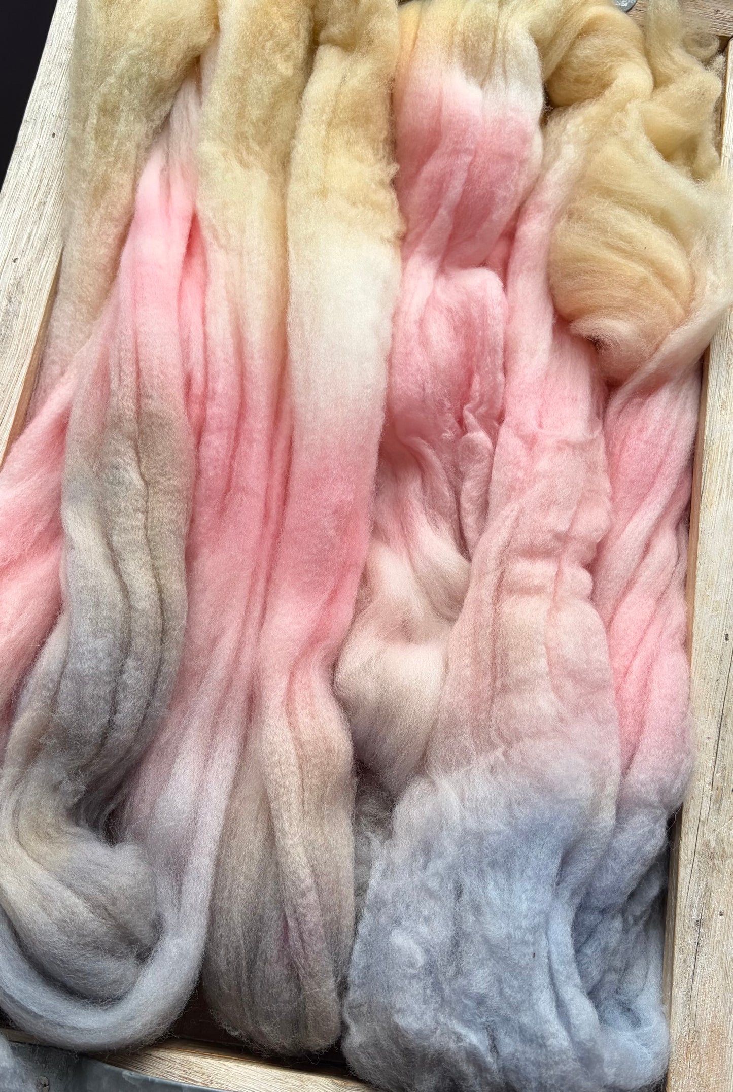 100% Superwash Merino Wool - 22 Micron - One of a Kind Batch - 100 grams of Spinning Fibre - Hand Dyed Combed Top