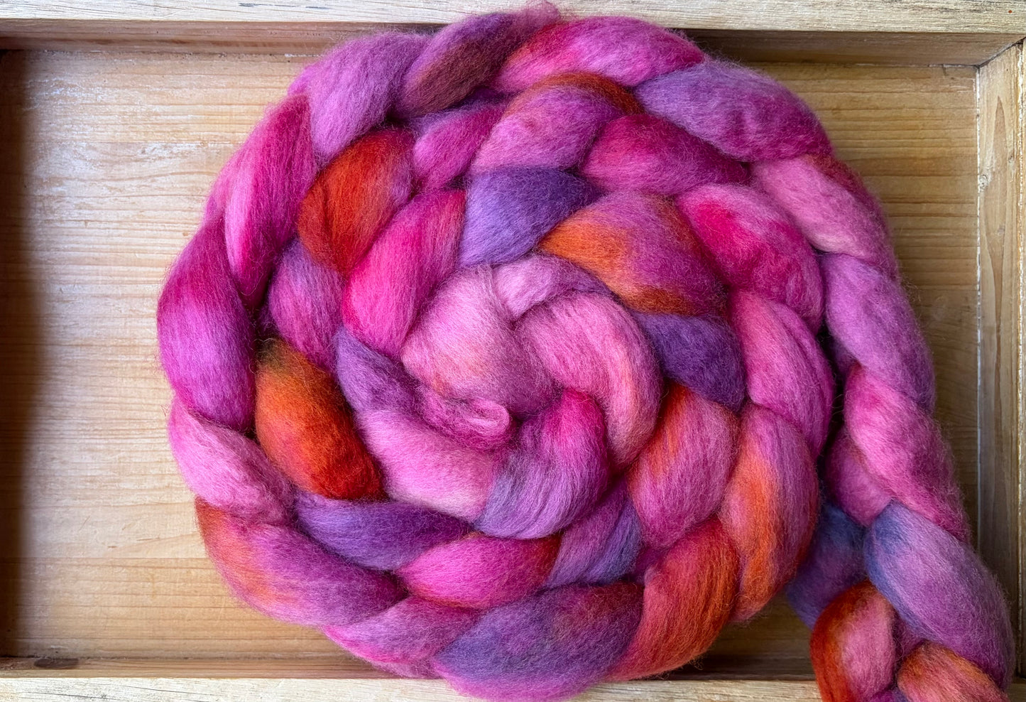 Bluefaced Leicester Wool - 26 Micron - One of a Kind Batch - 100 grams of Spinning Fibre - Hand Dyed Combed Top