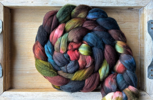 One of a Kind Batch - 100 grams of Spinning Fibre - Superwash Merino Wool 22 Micron - Hand Dyed Combed Top