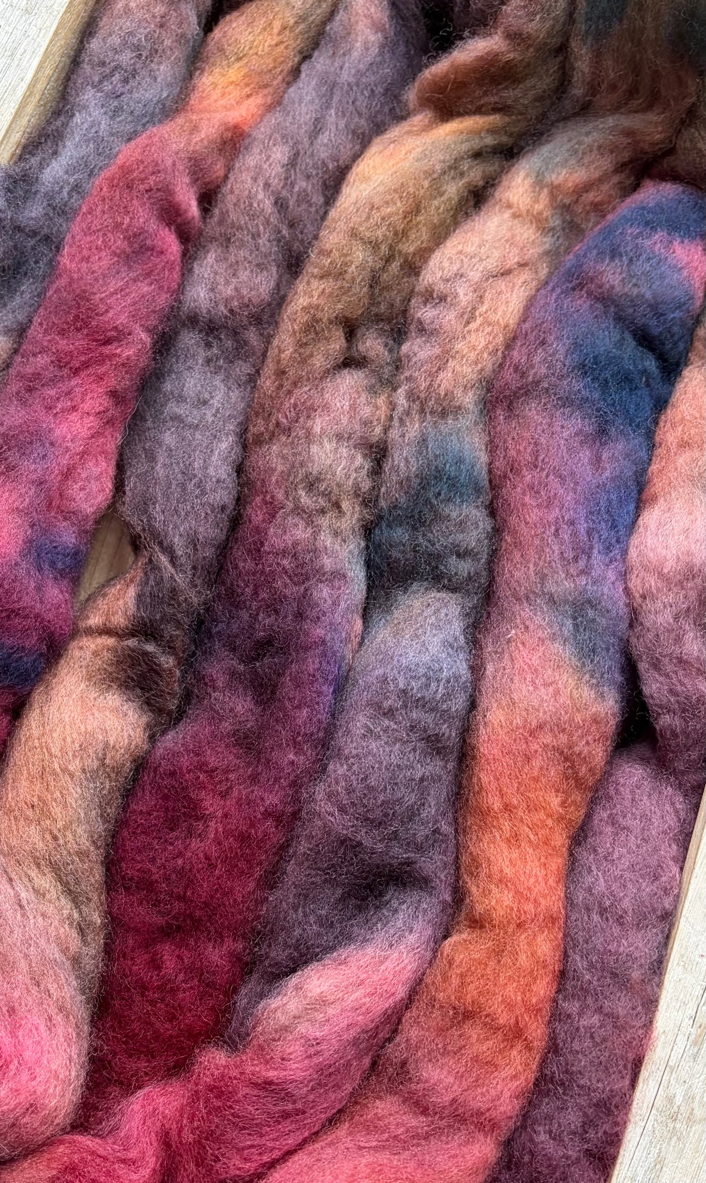 Bluefaced Leicester Wool - 26 Micron - One of a Kind Batch - 100 grams of Spinning Fibre - Hand Dyed Combed Top