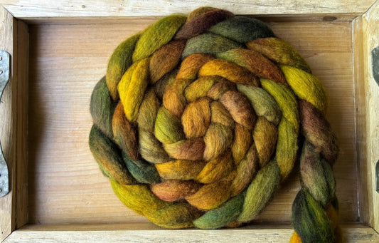 One of a Kind Batch - 100 grams of Spinning Fibre - Bluefaced Leicester Wool - 26 Micron - Hand Dyed Combed Top