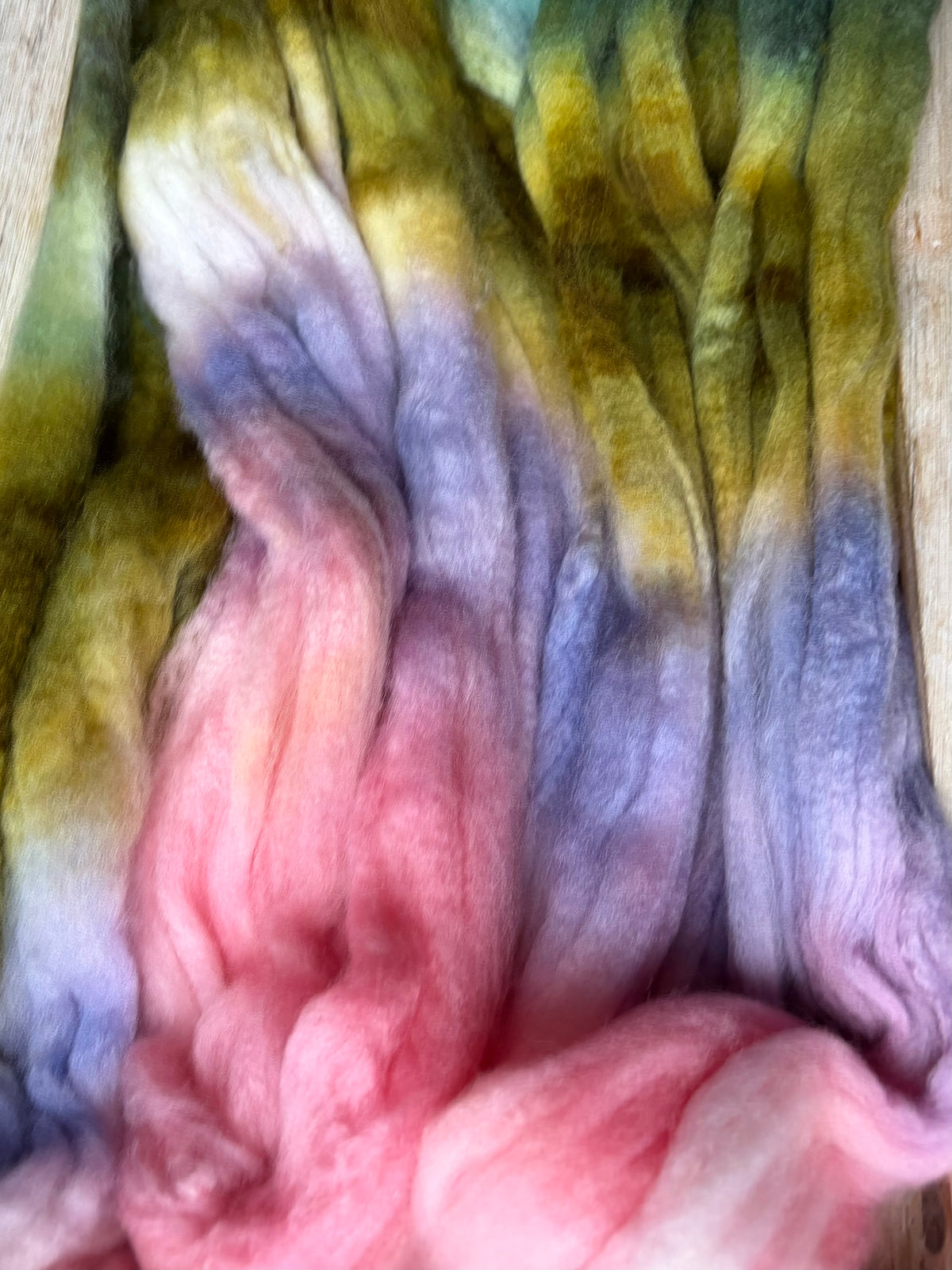 80% Superwash Merino Wool/ 10% Nylon/ 10% Cashmere - 18.5 Micron - One of a Kind Batch - 100 grams of Spinning Fibre - Hand Dyed Combed Top