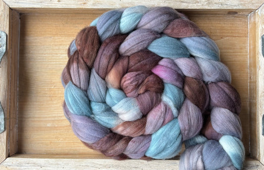 One of a Kind Batch - 100 grams of Spinning Fibre - Superwash Merino Wool 22 Micron - Hand Dyed Combed Top
