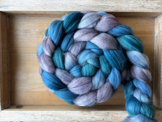 One of a Kind Batch - 100 grams of Spinning Fibre - 80% Superwash Merino Wool/ 20% Nylon - 22.5 Micron - Hand Dyed Combed Top