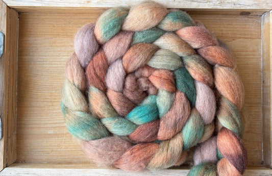 Bluefaced Leicester Wool - 26 Micron - One of a Kind Batch - 100 grams of Spinning Fibre - Hand Dyed Combed Top