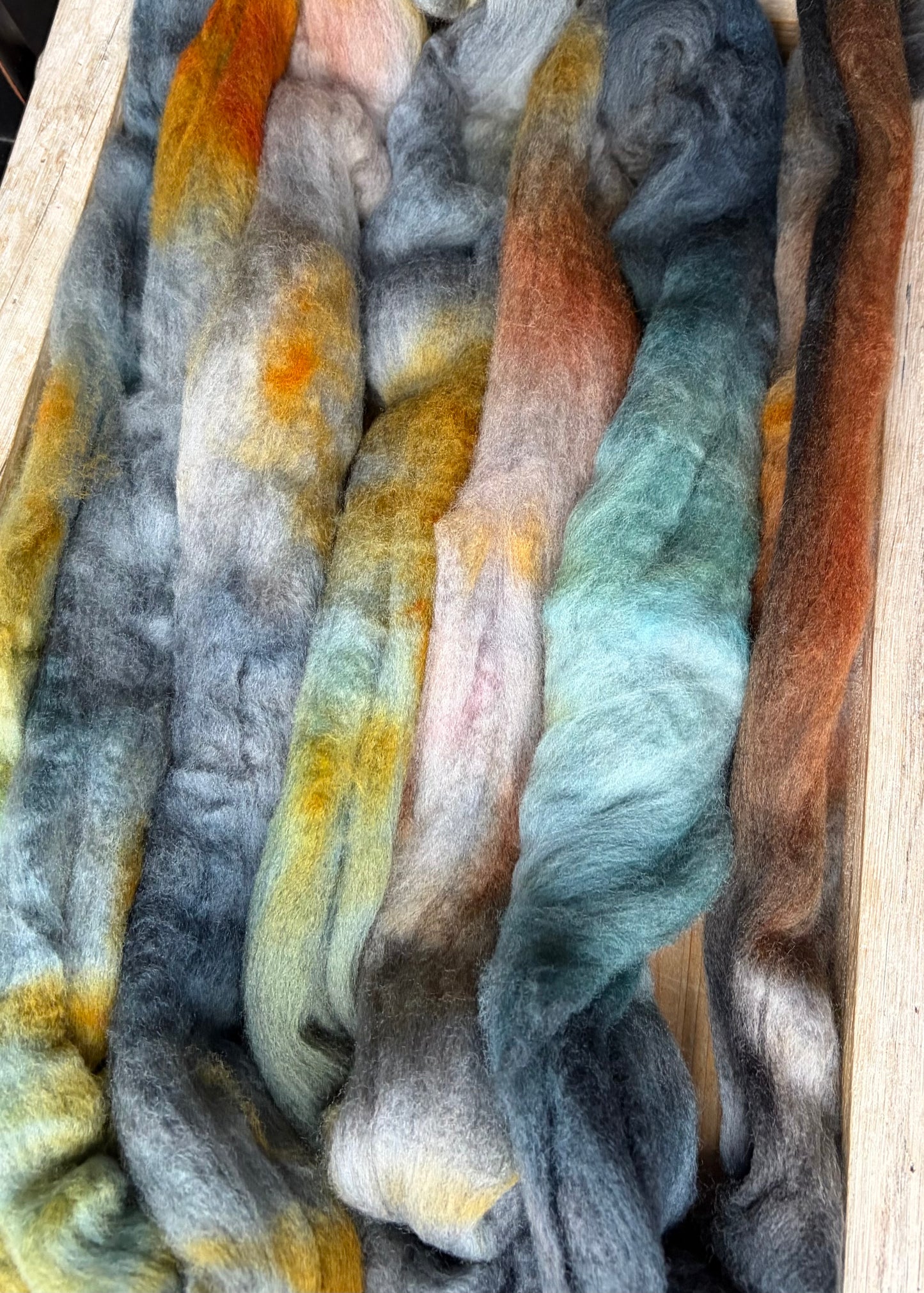 Untreated Merino Wool - 22 Micron - One of a Kind Batch - 100 grams of Spinning Fibre - Hand Dyed Combed Top