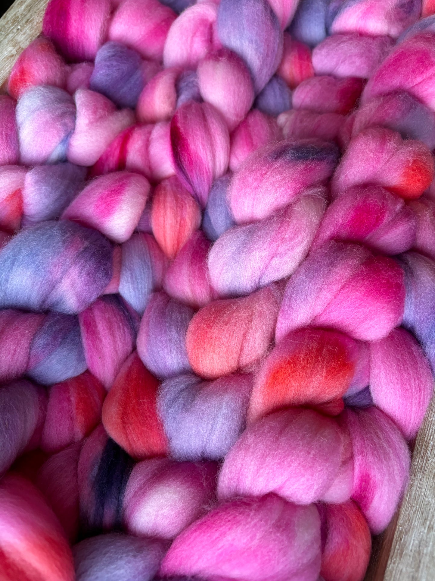 One of a Kind Batch - 100 grams of Spinning Fibre - Untreated Merino Wool 22 Micron - Hand Dyed Combed Top