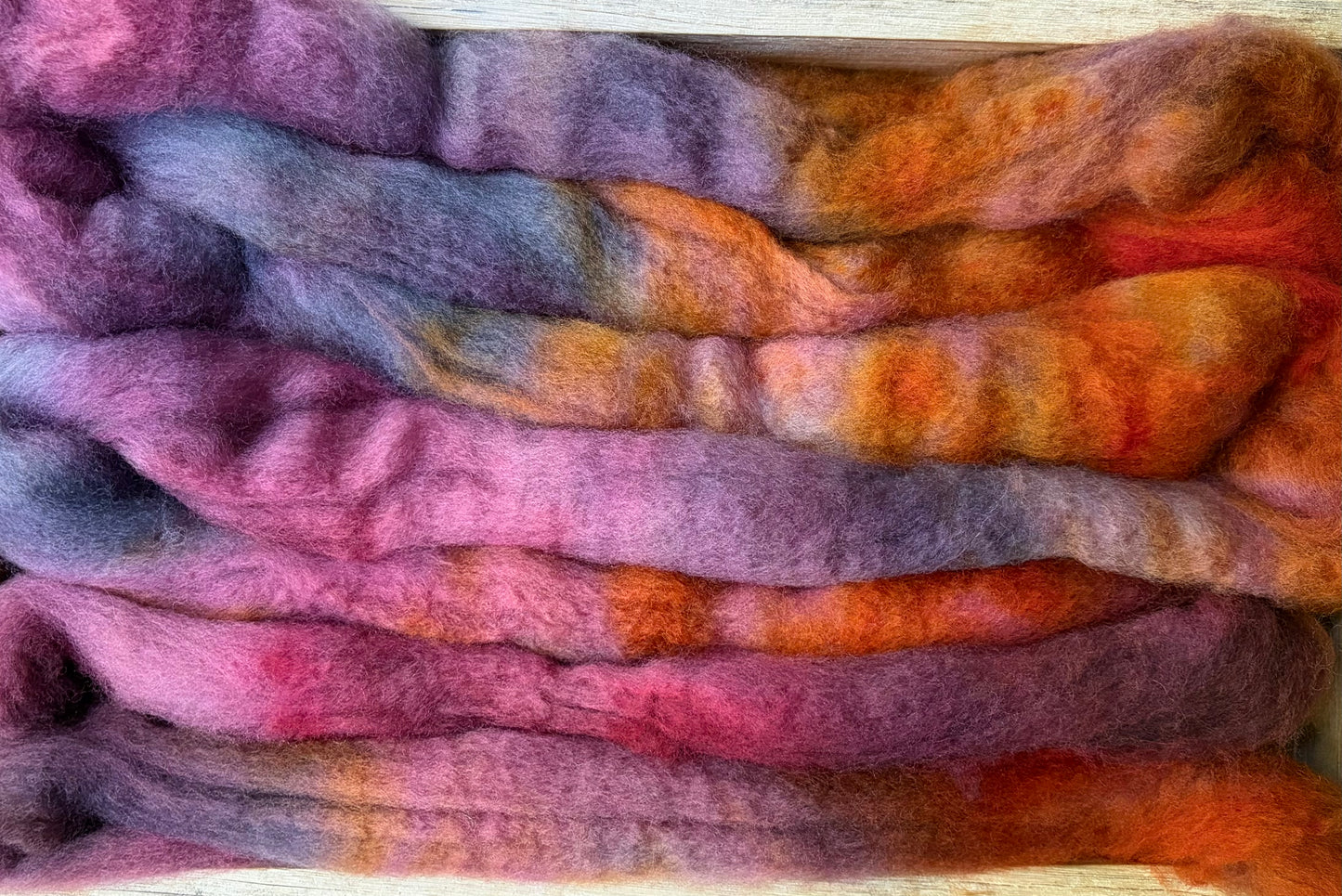 Bluefaced Leicester Wool - 26 Micron - One of a Kind Batch - 100 grams of Spinning Fibre - Hand Dyed Combed Top