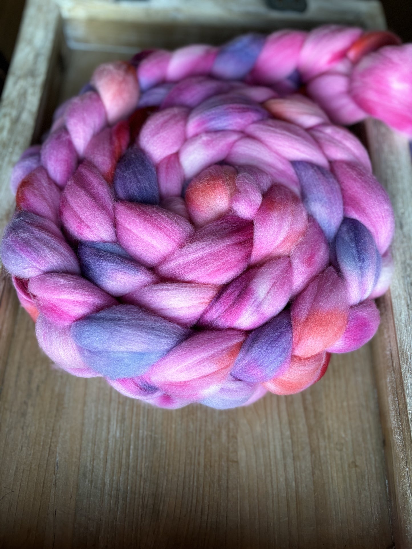 One of a Kind Batch - 100 grams of Spinning Fibre - Untreated Merino Wool 22 Micron - Hand Dyed Combed Top