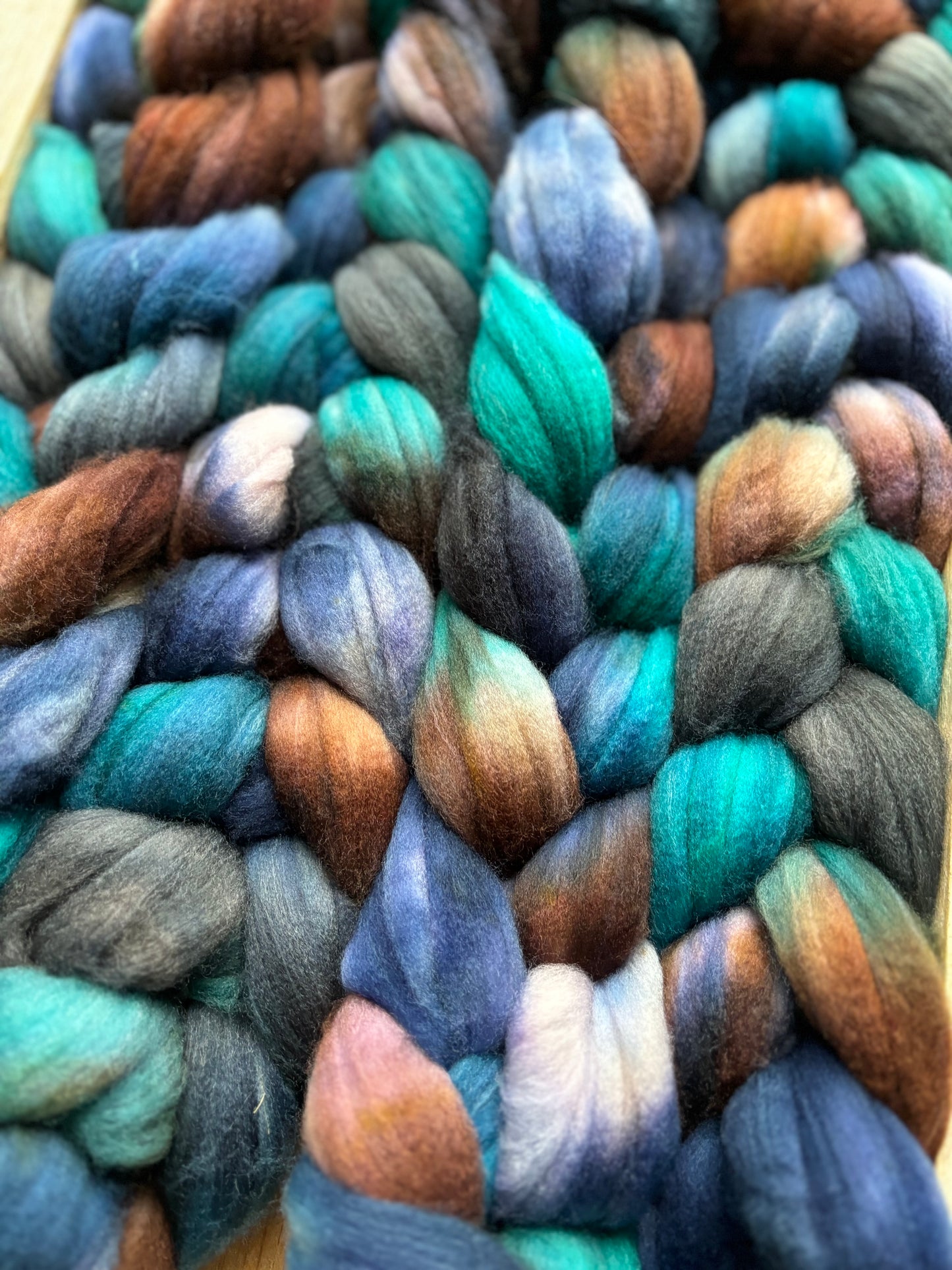 One of a Kind Batch - 100 grams of Spinning Fibre - 80% Superwash Merino Wool/ 20% Nylon - 22.5 Micron - Hand Dyed Combed Top