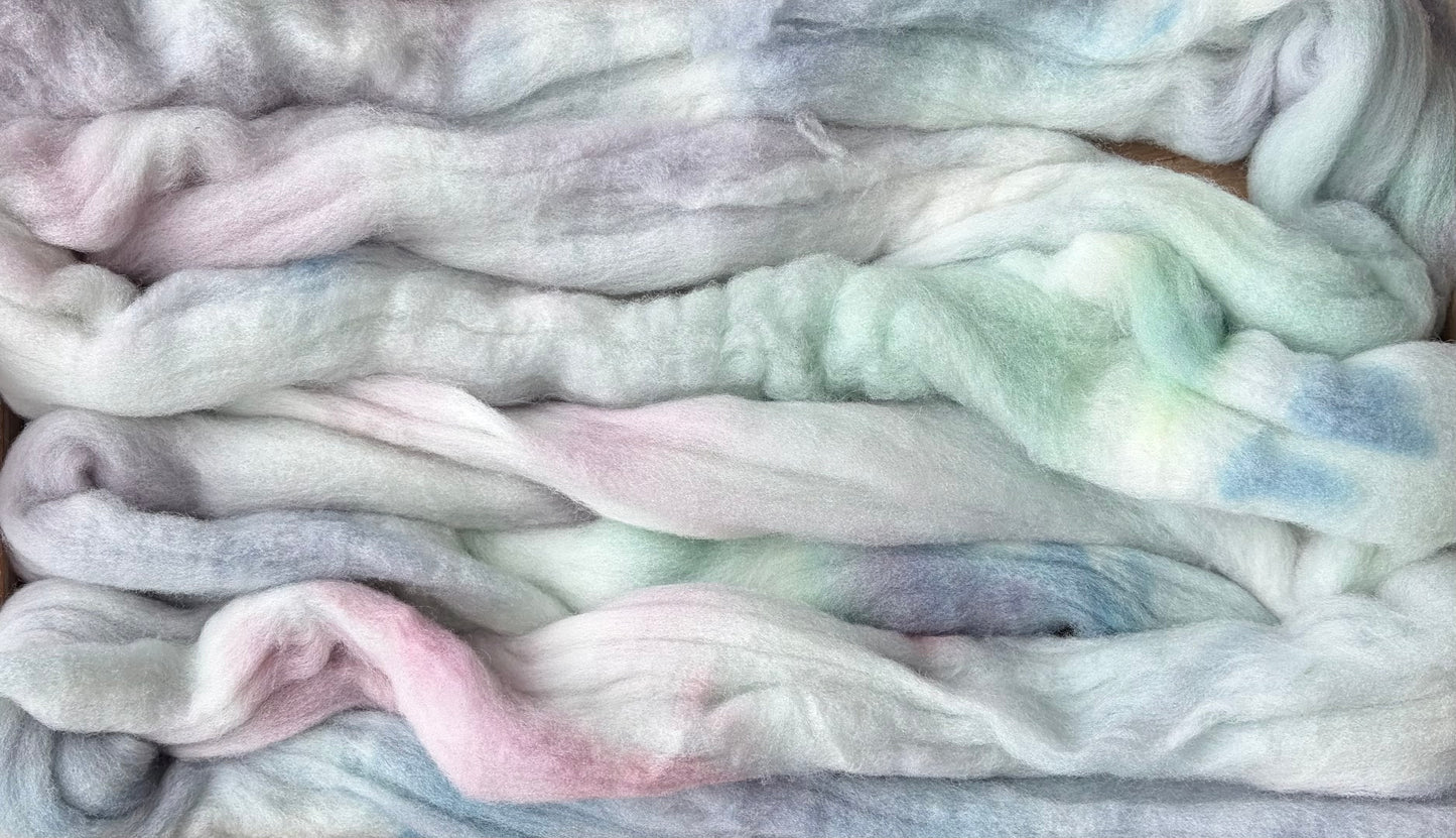 Targhee - 23 Micron - One of a Kind Batch - 100 grams of Spinning Fibre - Hand Dyed Combed Top