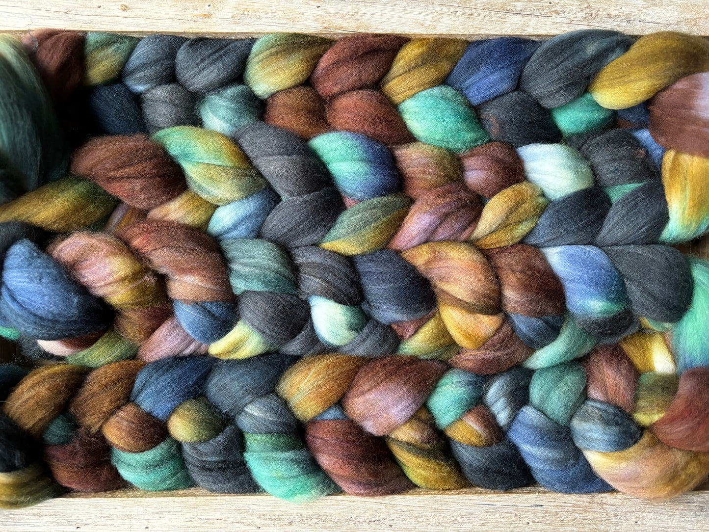 One of a Kind Batch - 100 grams of Spinning Fibre - 80% Superwash Merino Wool/ 20% Nylon - 22.5 Micron - Hand Dyed Combed Top