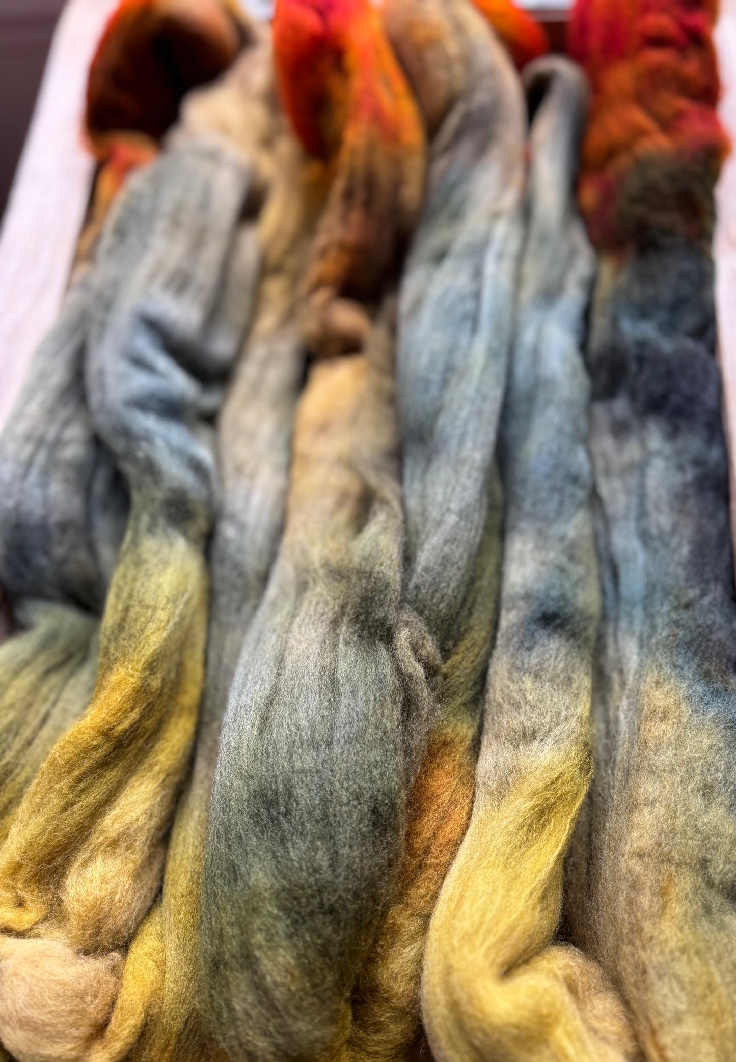 One of a Kind Batch - 100 grams of Spinning Fibre - Untreated Merino Wool 22 Micron - Hand Dyed Combed Top