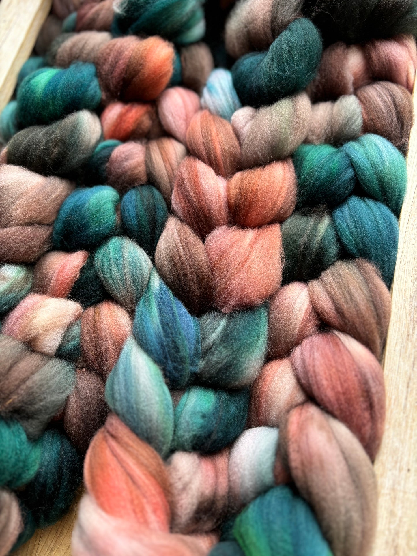 One of a Kind Batch - 100 grams of Spinning Fibre - Superwash Merino Wool 22 Micron - Hand Dyed Combed Top