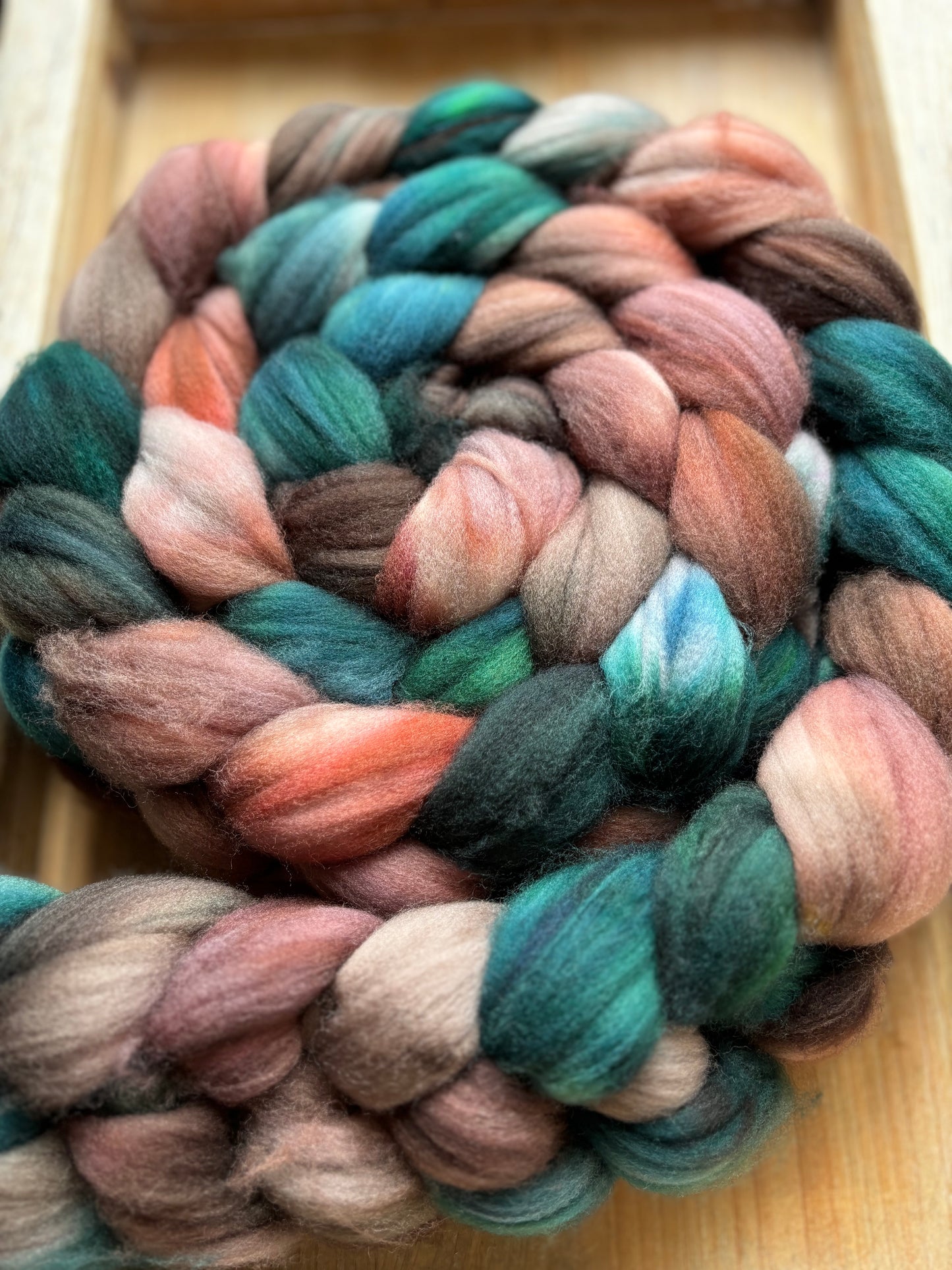 One of a Kind Batch - 100 grams of Spinning Fibre - Superwash Merino Wool 22 Micron - Hand Dyed Combed Top