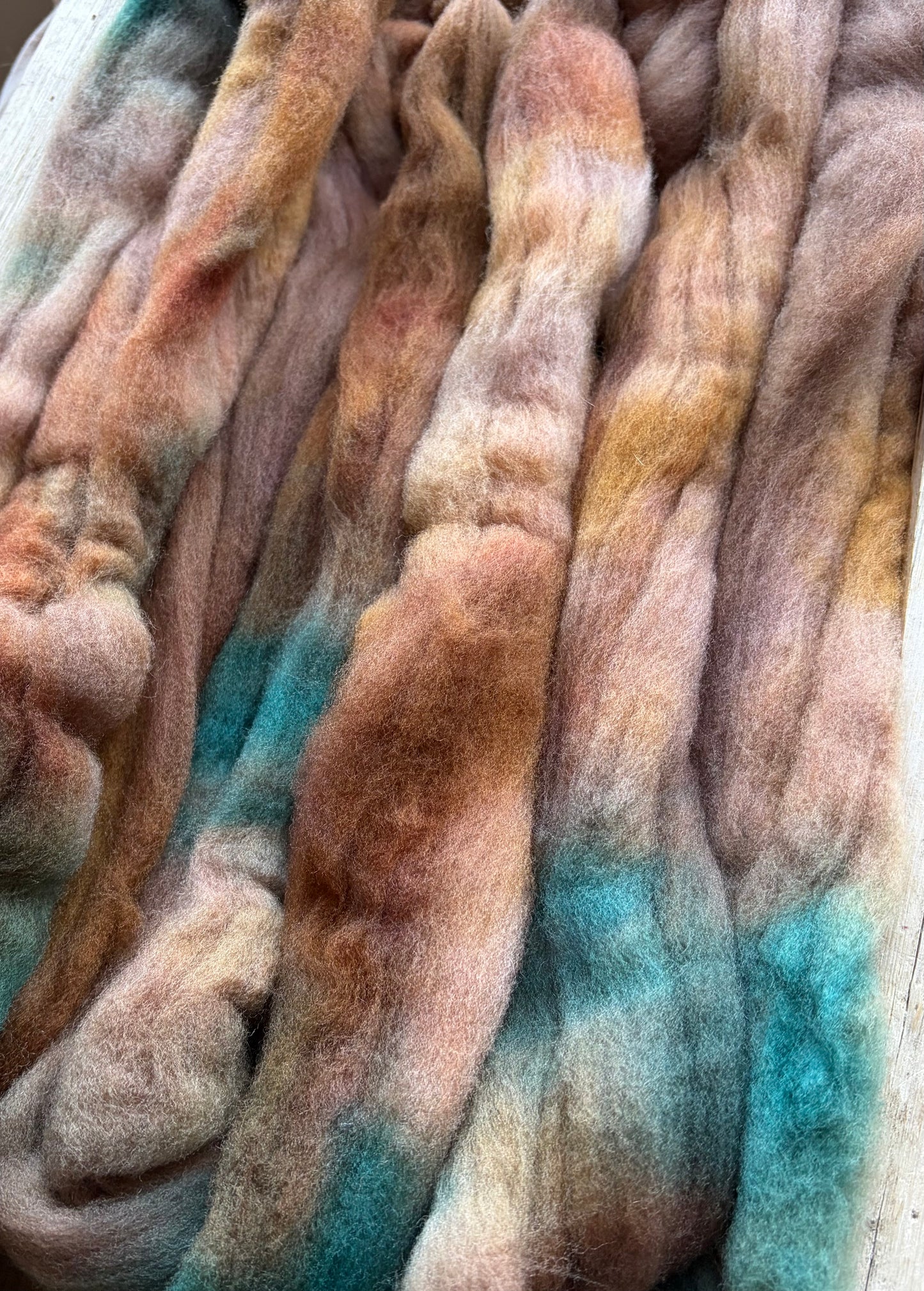 Targhee - 23 Micron - One of a Kind Batch - 100 grams of Spinning Fibre - Hand Dyed Combed Top