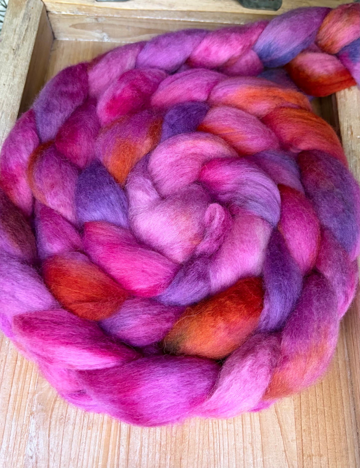 Bluefaced Leicester Wool - 26 Micron - One of a Kind Batch - 100 grams of Spinning Fibre - Hand Dyed Combed Top