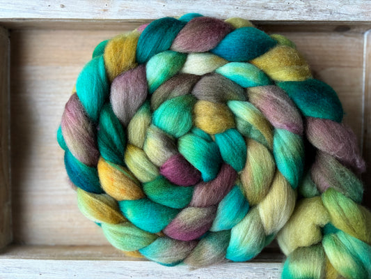 One of a Kind Batch - 100 grams of Spinning Fibre - 100% Polwarth - 22 Micron - Hand Dyed Combed Top