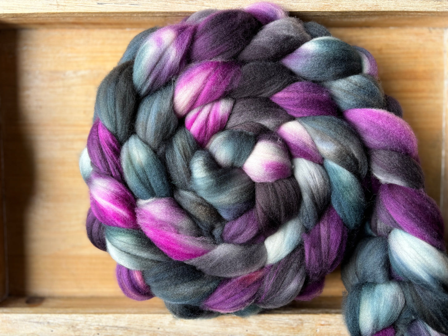 One of a Kind Batch - 100 grams of Spinning Fibre - Superwash Merino Wool 22 Micron - Hand Dyed Combed Top