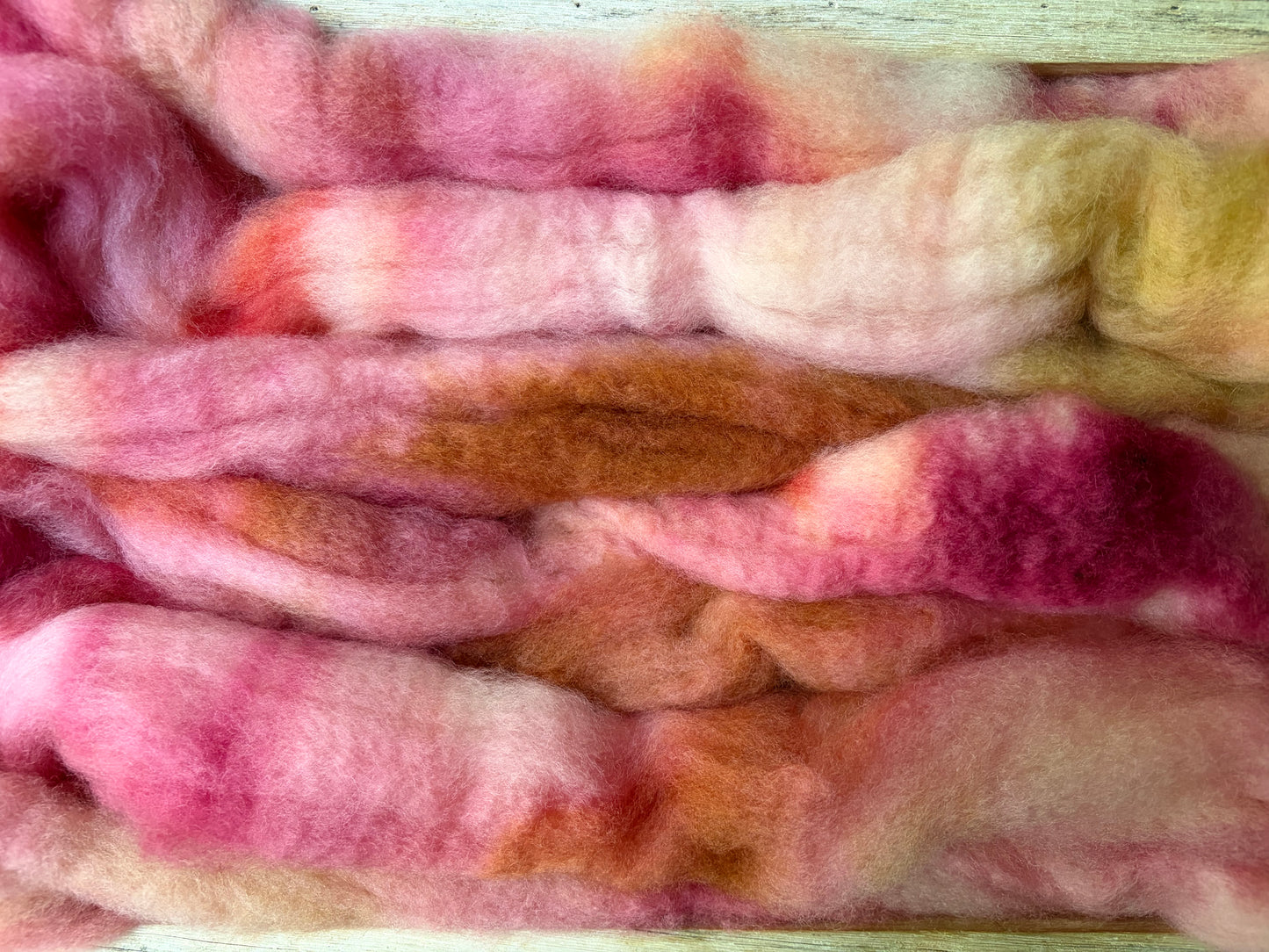 Bluefaced Leicester Wool - 26 Micron - One of a Kind Batch - 100 grams of Spinning Fibre - Hand Dyed Combed Top