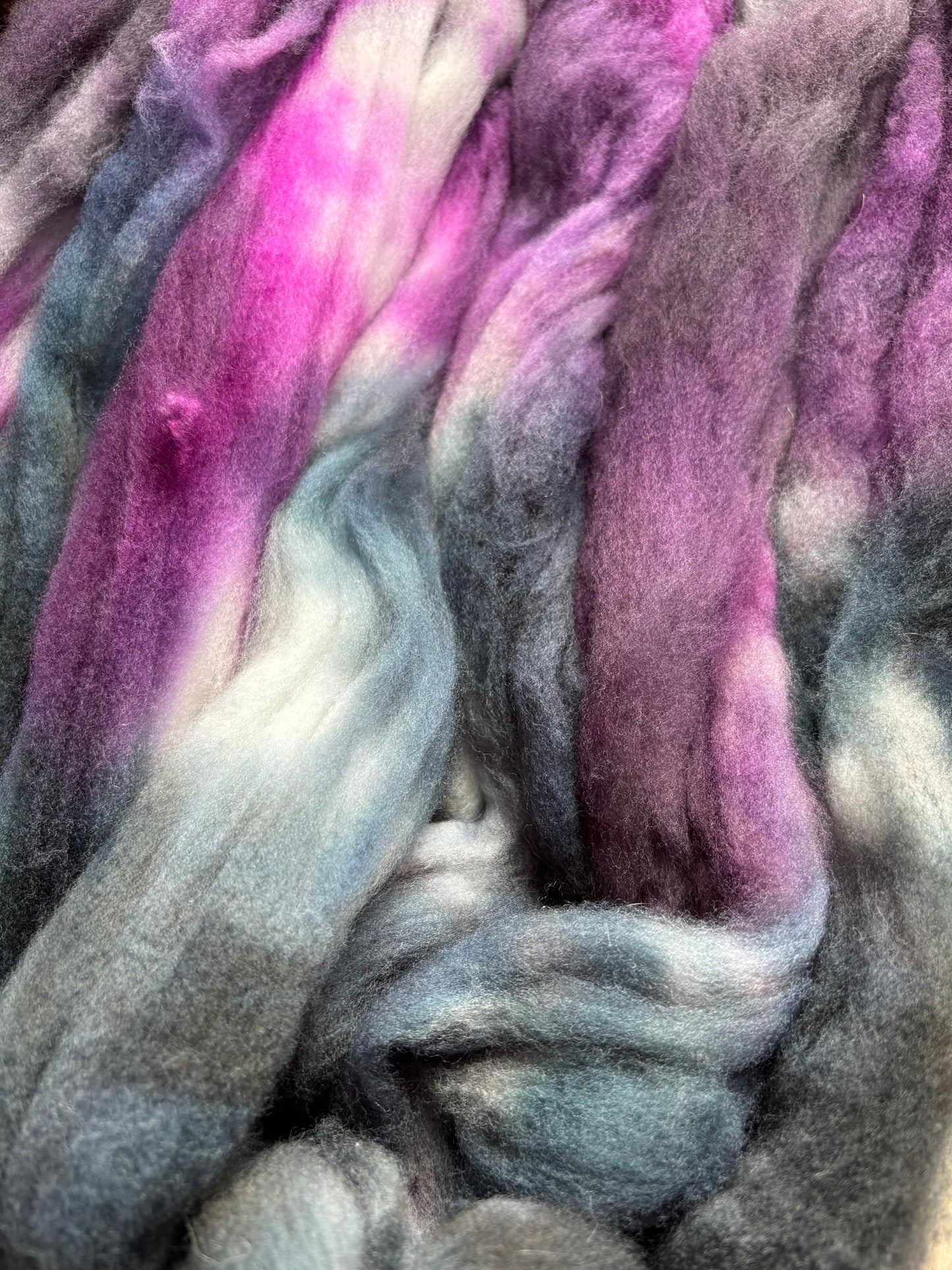 One of a Kind Batch - 100 grams of Spinning Fibre - Superwash Merino Wool 22 Micron - Hand Dyed Combed Top