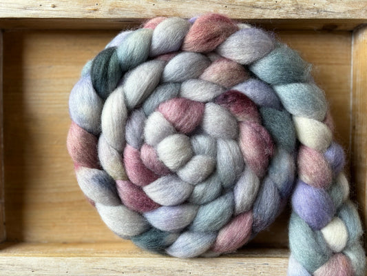 One of a Kind Batch - 100 grams of Spinning Fibre - Bluefaced Leicester Wool - 26 Micron - Hand Dyed Combed Top