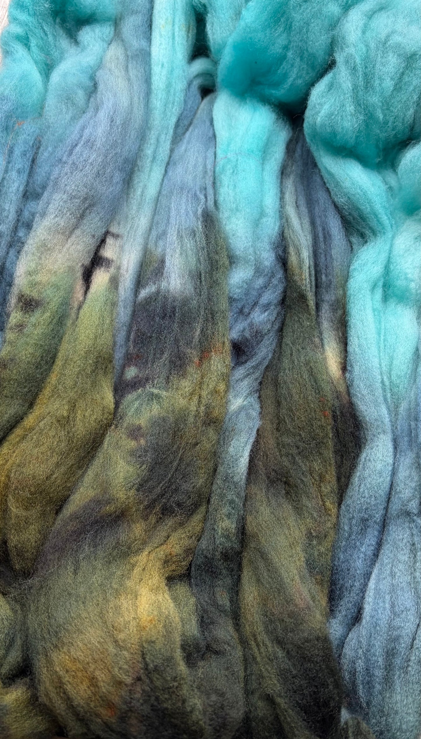 100% Superwash Merino Wool - 22 Micron - One of a Kind Batch - 100 grams of Spinning Fibre - Hand Dyed Combed Top
