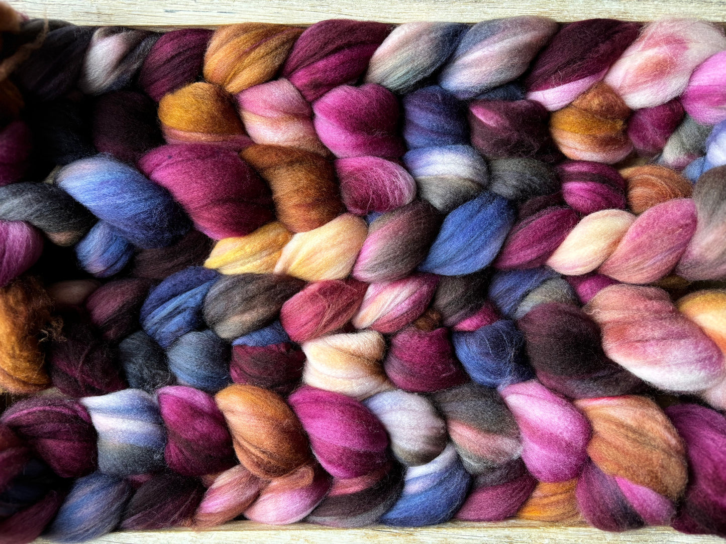 One of a Kind Batch - 100 grams of Spinning Fibre - Superwash Merino Wool 22 Micron - Hand Dyed Combed Top