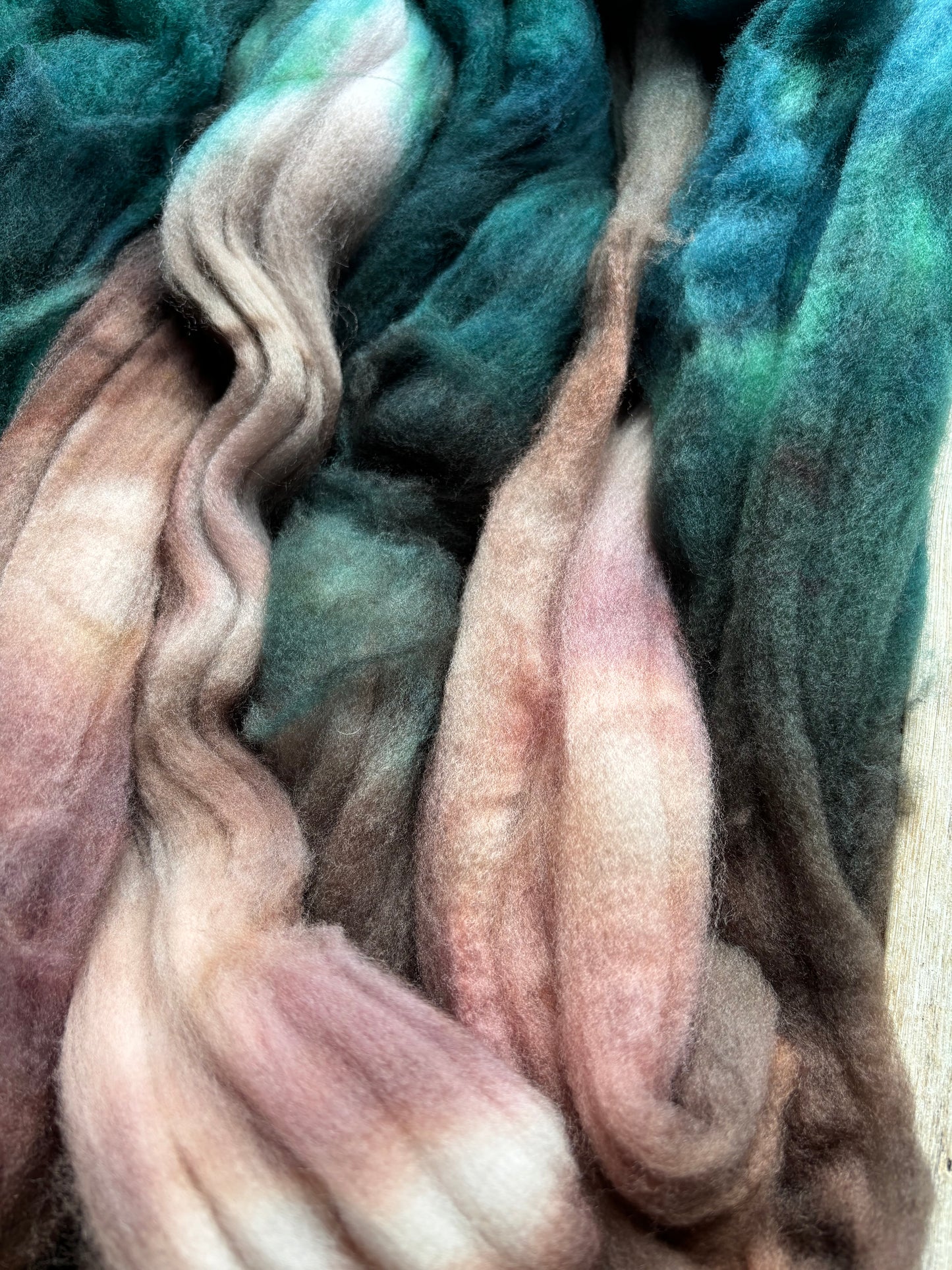 One of a Kind Batch - 100 grams of Spinning Fibre - Superwash Merino Wool 22 Micron - Hand Dyed Combed Top