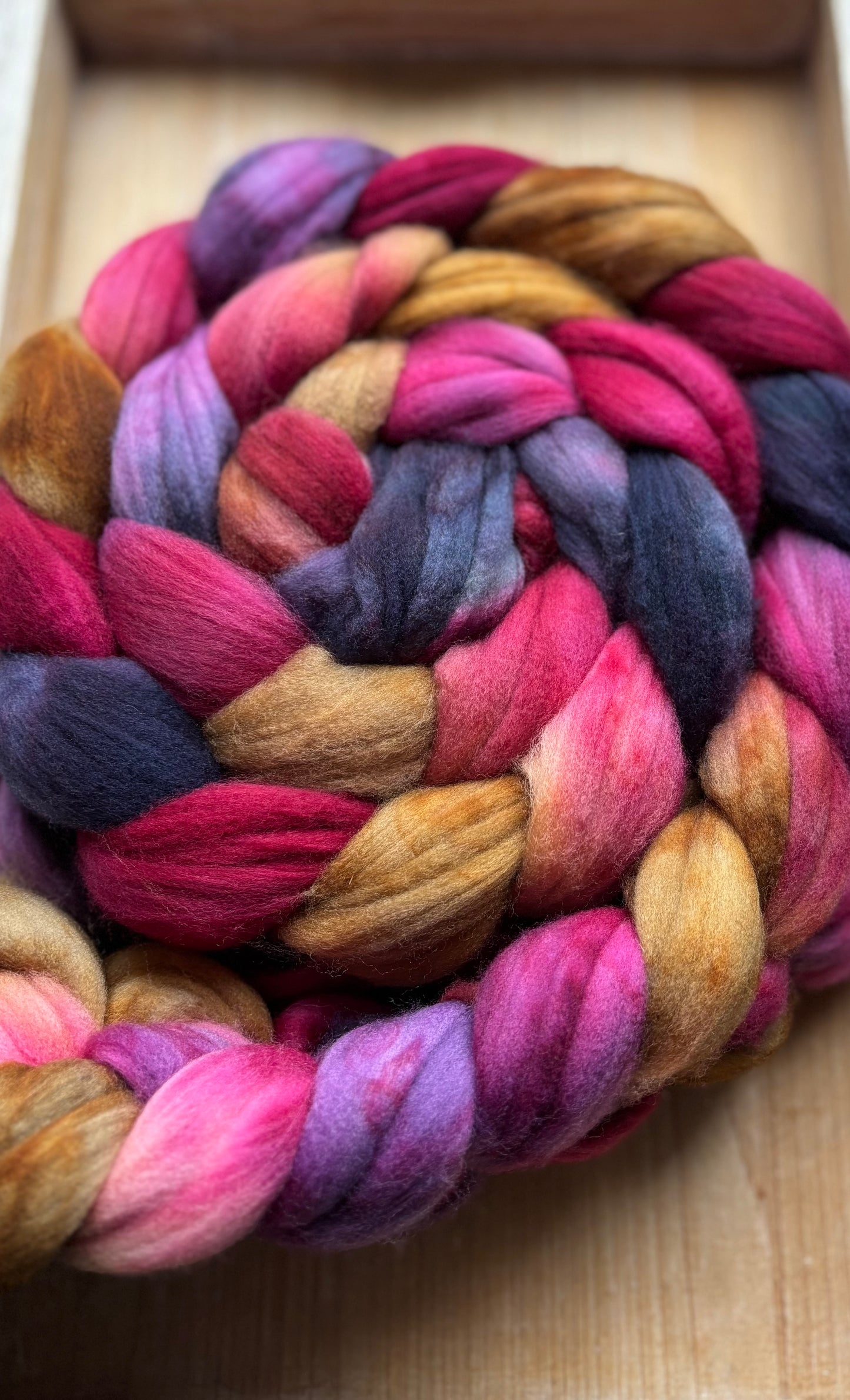 One of a Kind Batch - 100 grams of Spinning Fibre - Superwash Merino Wool 22 Micron - Hand Dyed Combed Top