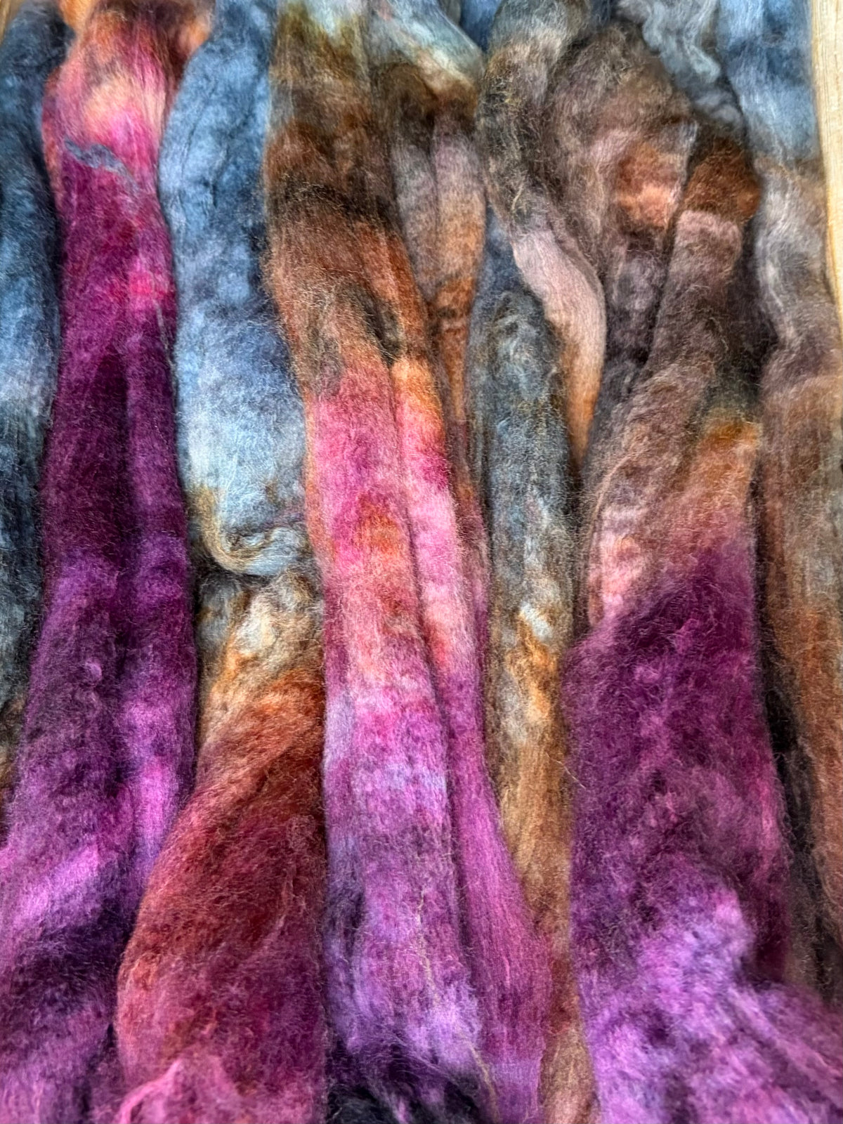 80% Superwash Merino Wool/ 10% Nylon/ 10% Cashmere - 18.5 Micron - One of a Kind Batch - 100 grams of Spinning Fibre - Hand Dyed Combed Top