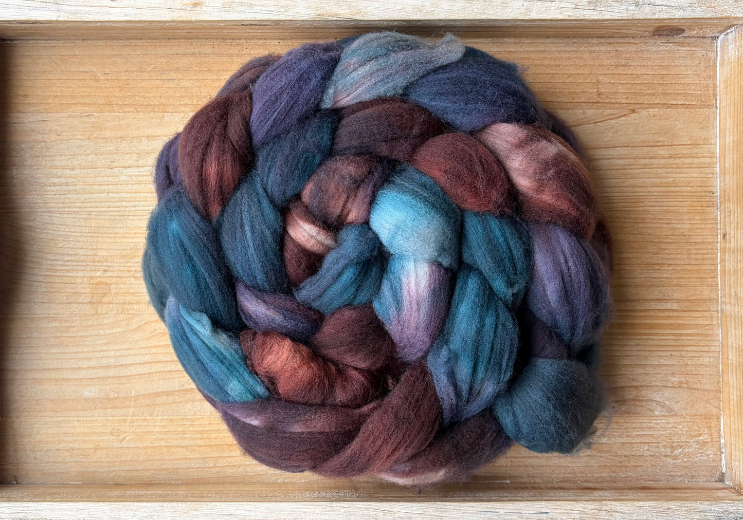 100% Superwash Merino Wool - 22 Micron - One of a Kind Batch - 100 grams of Spinning Fibre - Hand Dyed Combed Top